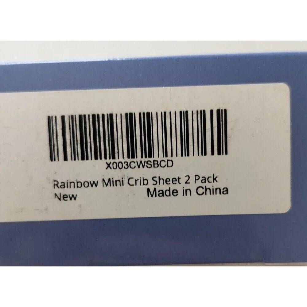 Cold Wind Playard Fitted Mattress Sheets NEW Rainbow 2 pk. Fits 39x27 Mini Crib